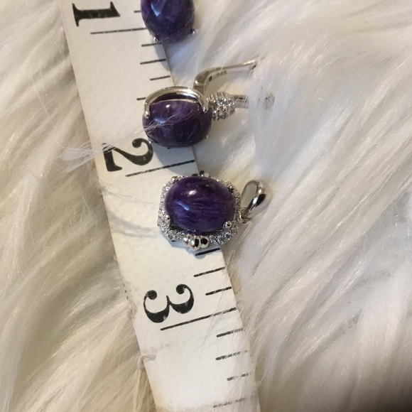 NWOT Vintage Genuine Russian Chariot & Diamond Cut Sapphire Earrings & Pendan - Picture 5 of 12